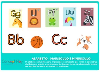 Jogo alfabeto - maiúsculo e minúsculo