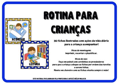FICHAS DE ROTINA PARA CRIANÇAS
