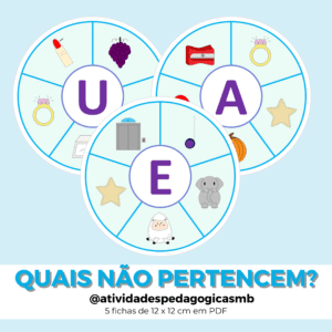 FICHAS DE MARCAÇÃO – Quais não pertencem? (VOGAIS)