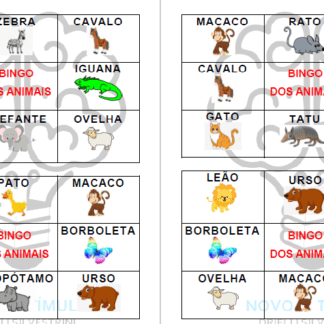 BINGO DOS ANIMAIS