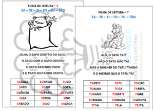 SILABAS SIMPLES- FICHA DE LEITURA PRETO E BRANCO