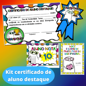 Kit Certificado de aluno destaque