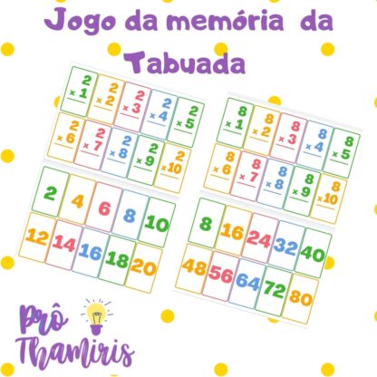Jogo de memória da tabuada