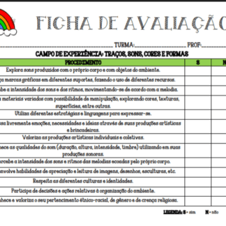 Ficha de Avaliação para Educação Infantil