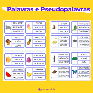 Palavras e Pseudopalavras