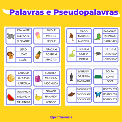 Palavras e Pseudopalavras