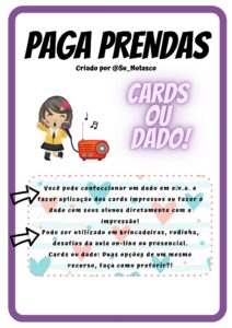 CARDS OU DADO PAGA PRENDAS