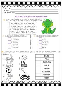 Avaliações para o período de alfabetização