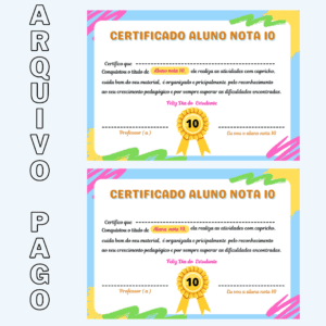 Certificado para o Dia do Estudante