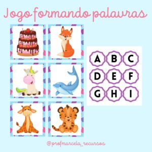 Jogo formando palavras