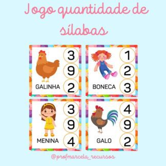Jogo quantidade de sílabas