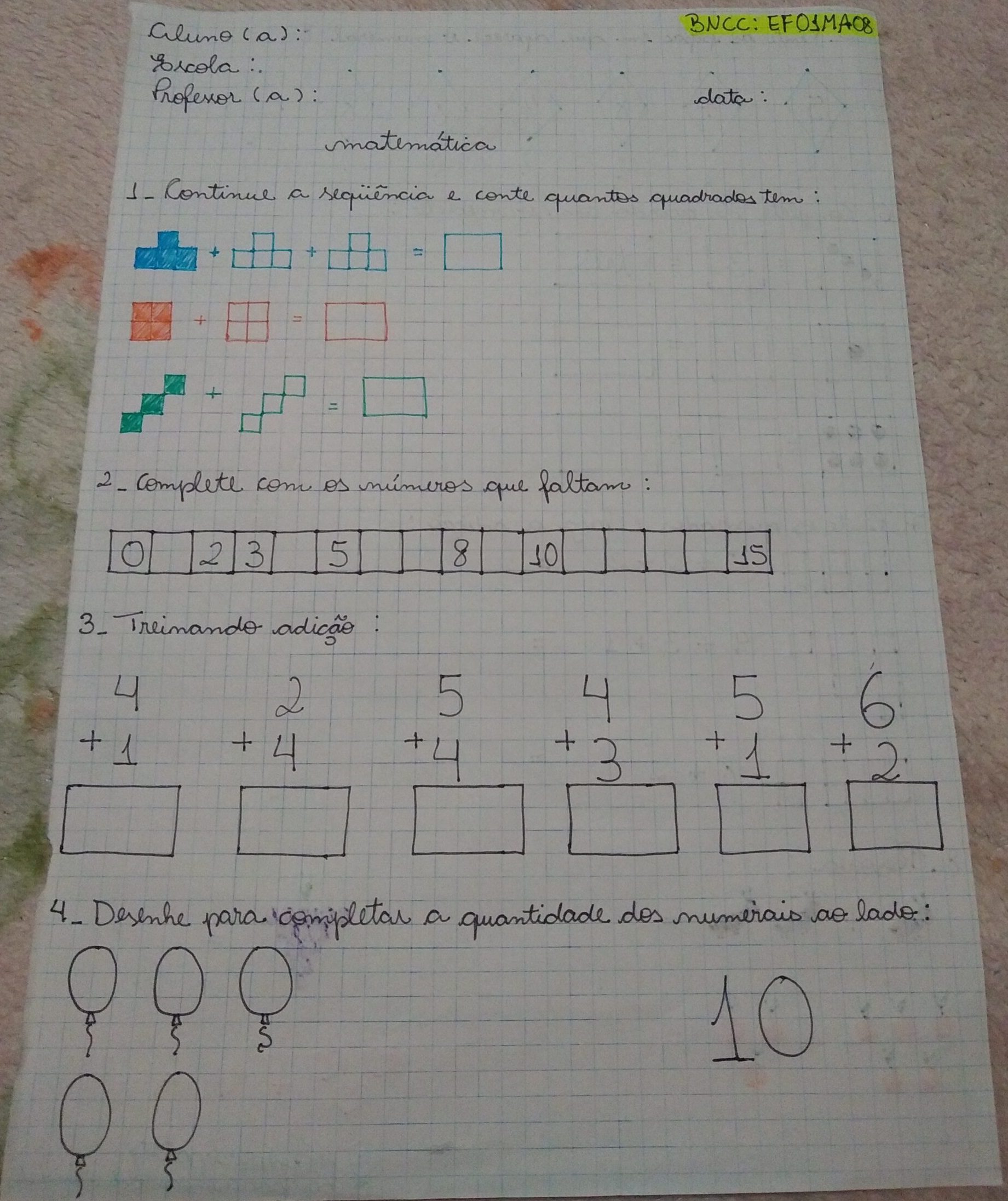 Atividade de matemática