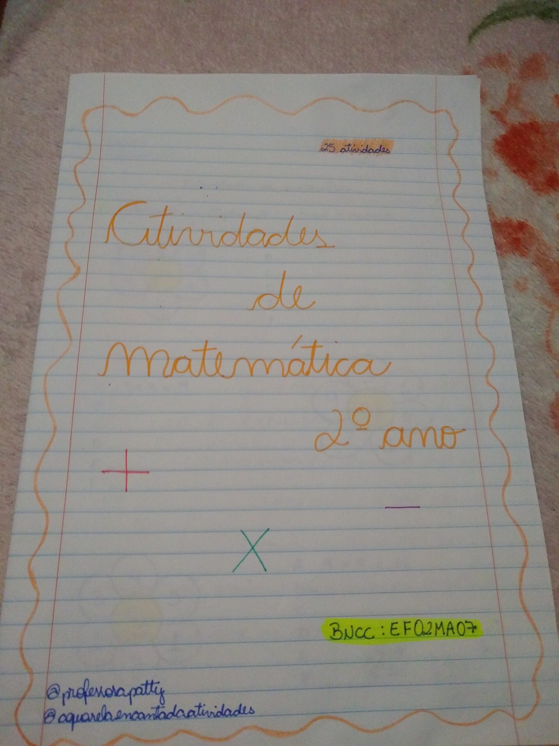 Atividades de matemática