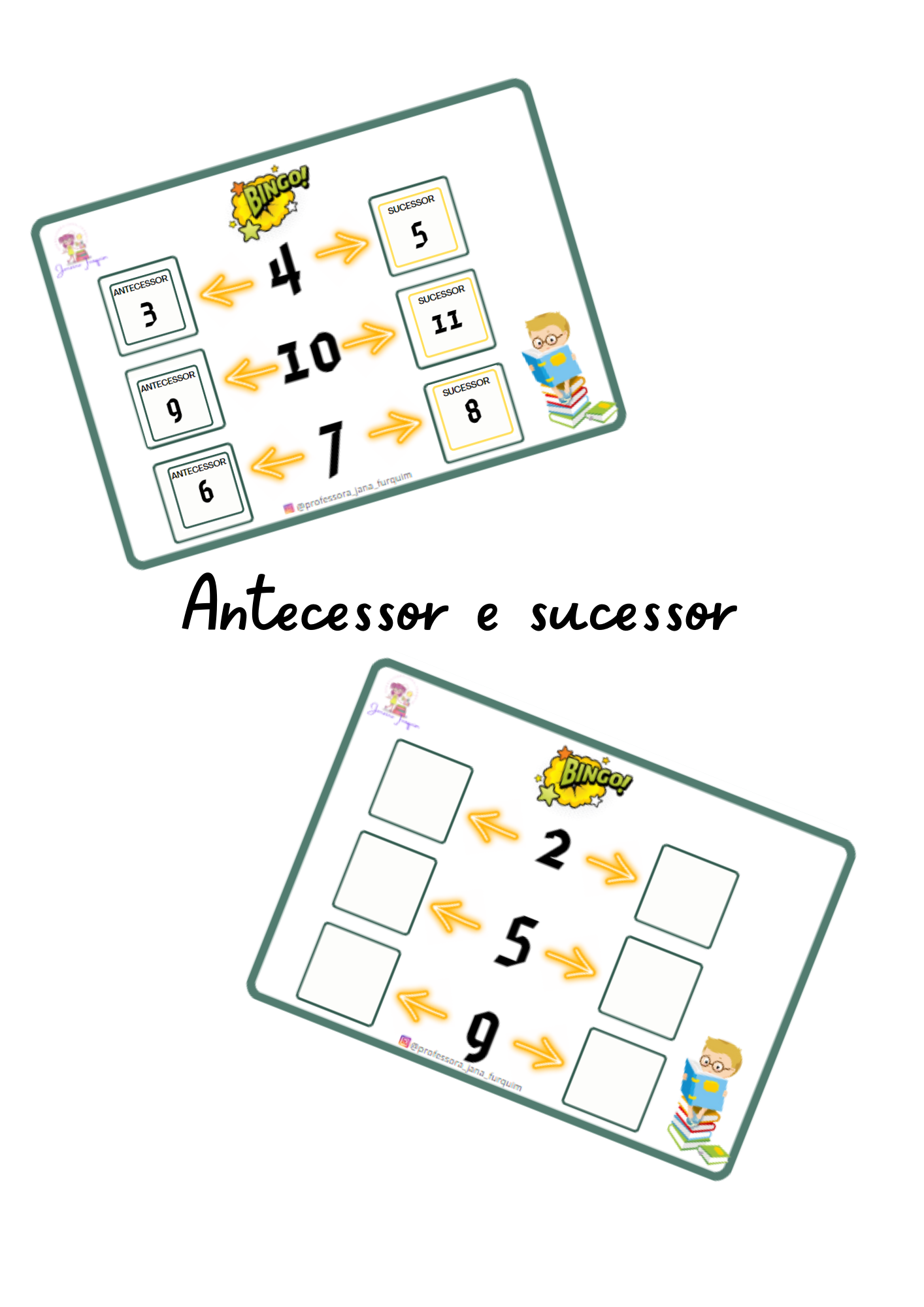 BINGO DO ANTECESSOR E SUCESSOR