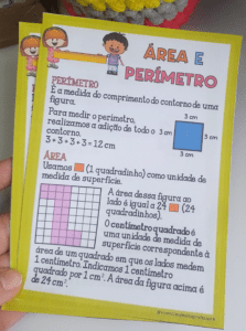 Área e Perímetro – conceito, cartaz e atividade