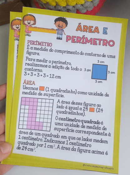 Área e Perímetro - conceito, cartaz e atividade