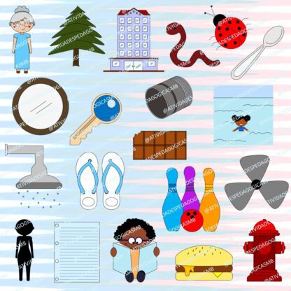 CLIPART do H - h, nh, ch e lh - colorido/ p&b (PNG) - Image 3