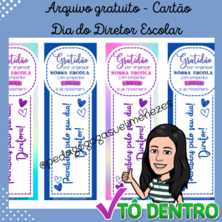 Cartão em homenagem ao Diretor Escolar