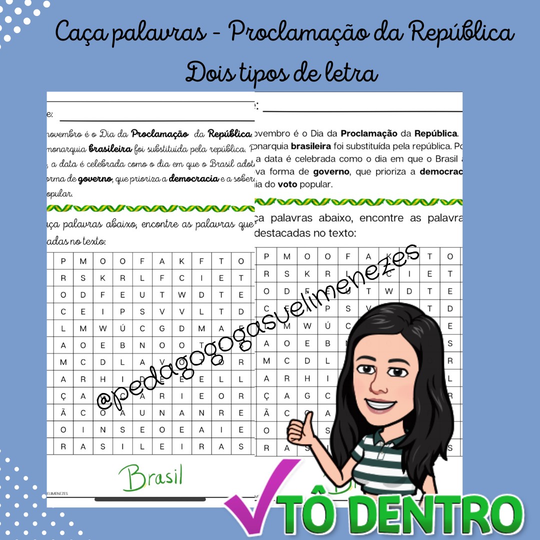Caça Palavras – Proclamação da República