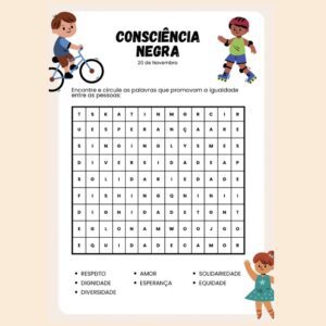 Caça-palavras: Dia da Consciência Negra