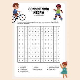Caça-palavras: Dia da Consciência Negra