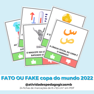 FICHAS DE MARCAÇÕES - fato ou fake - Copa do Mundo 2022 (PDF)