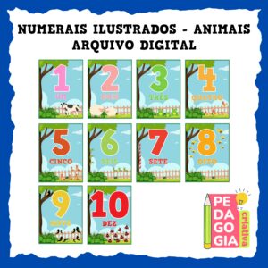 NUMERAIS ILUSTRADOS – ANIMAIS