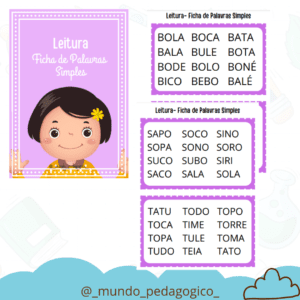 FICHAS DE LEITURA – PALAVRAS SIMPLES