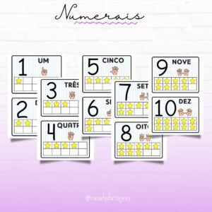 Numerais de parede – estrelinhas