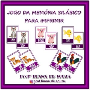 JOGO DA MEMÓRIA SILÁBICO DOS ANIMAIS