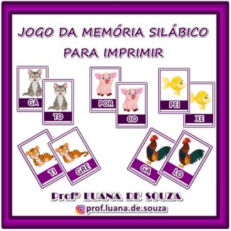 JOGO DA MEMÓRIA SILÁBICO DOS ANIMAIS