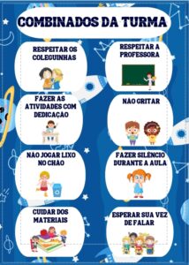 Combinados da turma para decorar sua sala de aula tema: Astronauta.