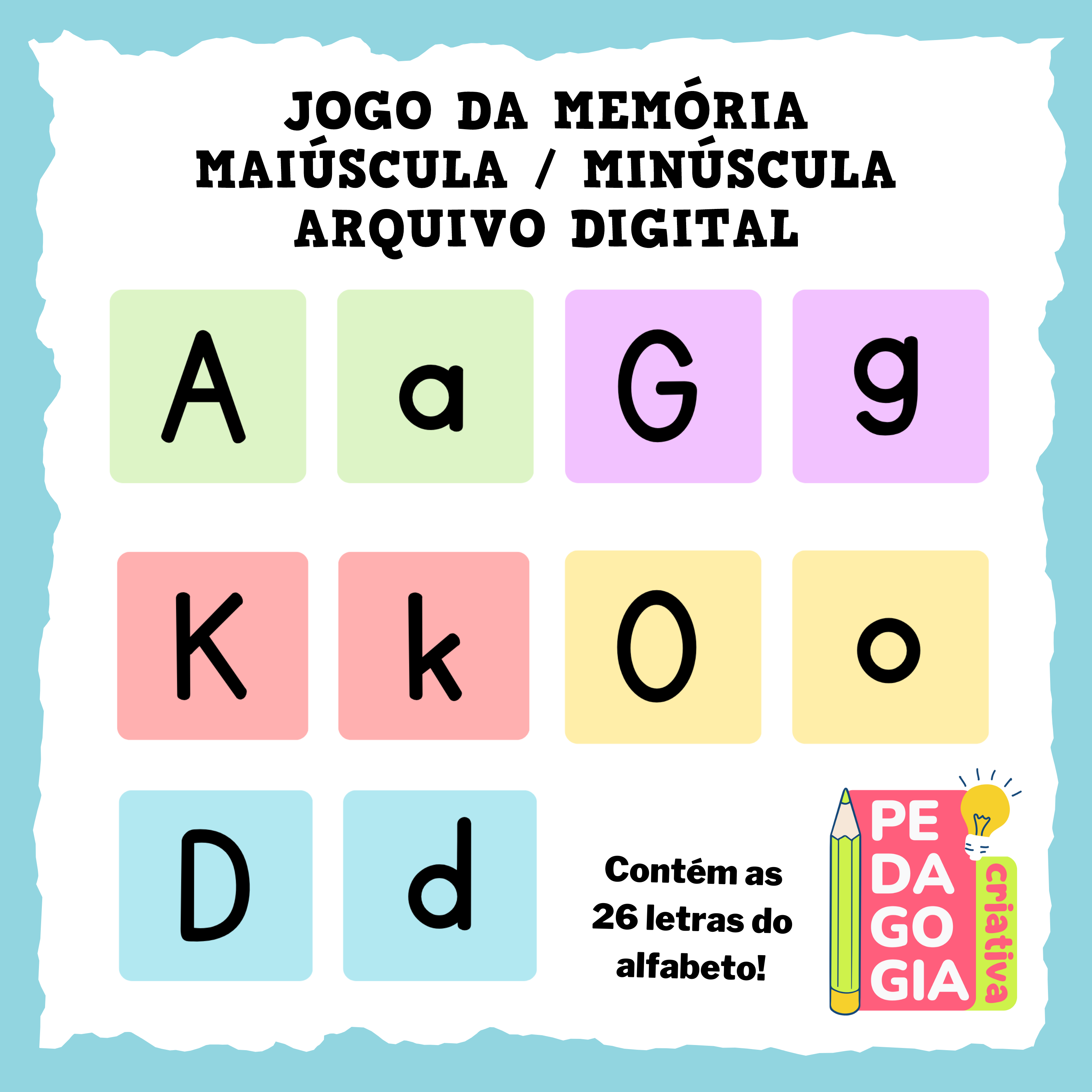 JOGO DA MEMÓRIA - MAIÚSULA/MINÚSCULA