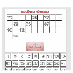 Sequência Numeral 1 a 100