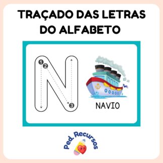 Material com traçado das letras do alfabeto.