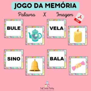 Jogo da memória palavra x imagem.