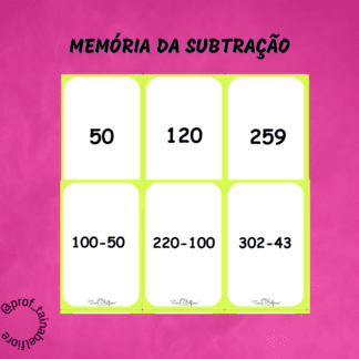Jogo da memória da subtração