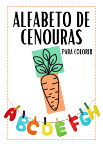 Alfabeto de cenouras para colorir