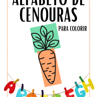 Alfabeto de cenouras para colorir