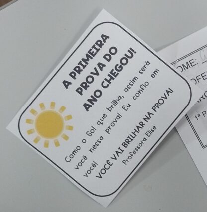Recado Motivacional para a Primeira Avaliação