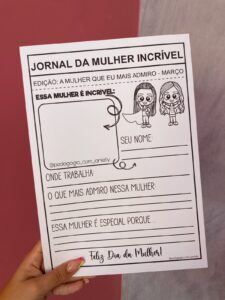 ARQUIVO – ATIVIDADE JORNAL DIA DA MULHER