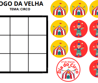 JOGO DA VELHA TEMA CIRCO
