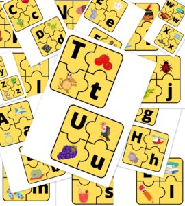 Quebra-cabeça -letras maiúsculas e minúsculas