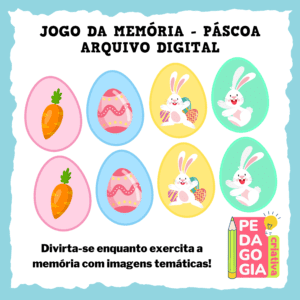 Jogo da memória de Páscoa: divirta-se enquanto exercita a memória com imagens temáticas!