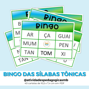 BINGO das sílabas tônicas – palavras de origem indígena (PDF)