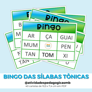 BINGO das sílabas tônicas - palavras de origem indígena (PDF)