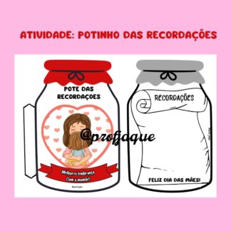 Potinho das recordações para o dia das mães