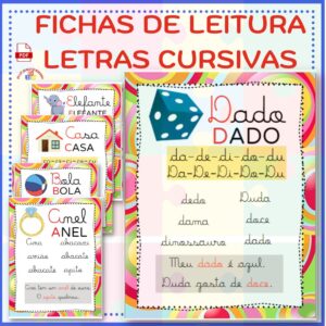 FICHAS DE LEITURA LETRAS CURSIVAS