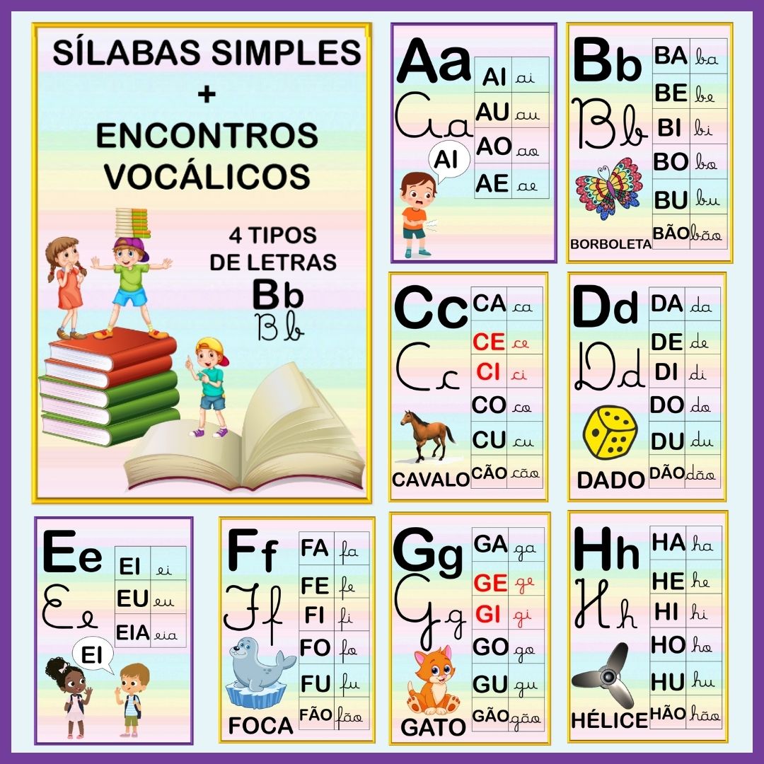 SÍLABAS SIMPLES+ENCONTROS VOCÁLICOS