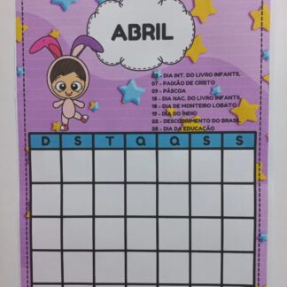 Calendário Abril interativo